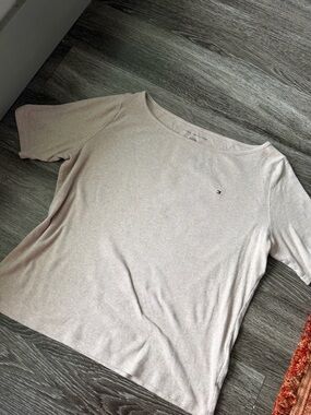 Tommy Hilfiger Light Beige Boat Neck Top 100% Cotton